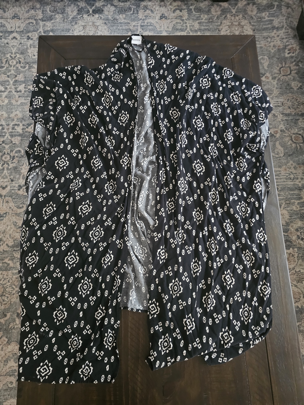 Sonoma Black and White Geometric Swim Coverup